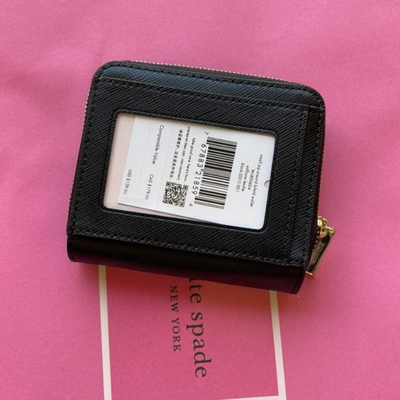 Kate Spade Staci Small Zip Around Bifold Wallet Black - Picture 14 of 15